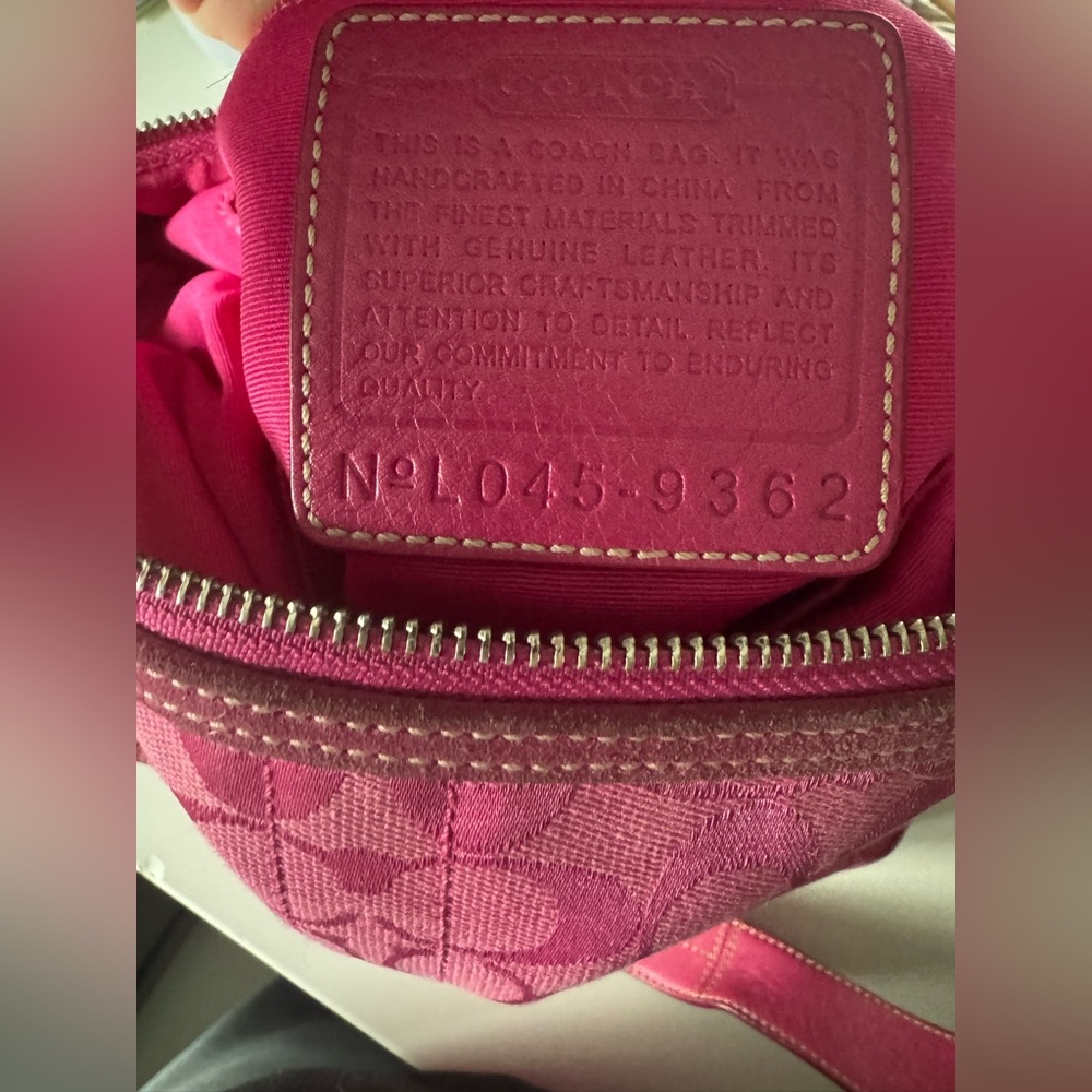 Coach Hot Pink Signature & Suede Bag #9362 - Picture 9 of 10